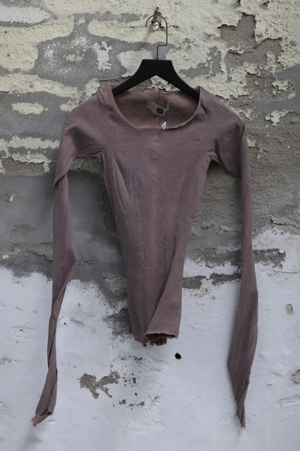 Marc Le Bihan Silk Shrink Classic Long Sleeve Base Top 26900 Series French Handmade MLB-26900-BOIS DE ROSE Wood Rose Old Rose